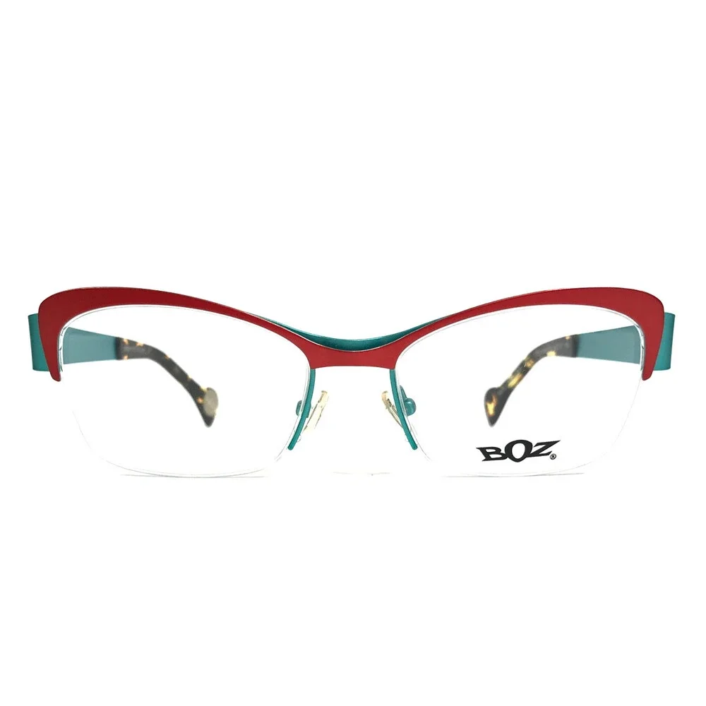 BOZ Eyeglasses Frames VENTURA 3022 Blue Red Cat Eye Half Rim 53-17-135